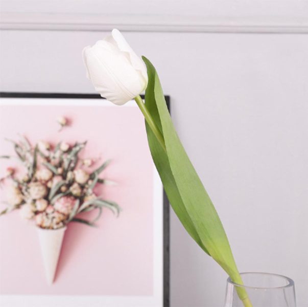 Umělý tulipán bílý X6862-01