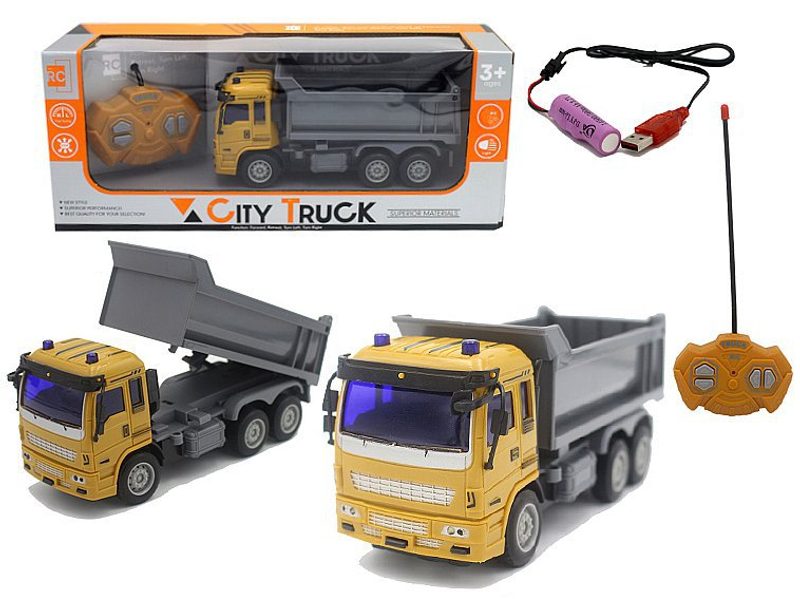 RC Auto nákladní auto - sklápěč na vysílačku 1:30 4 funkce