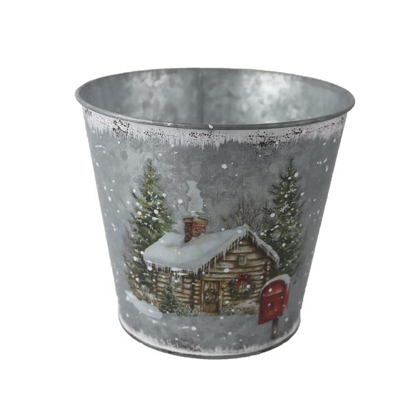 Vánoční květináč plechový K4481/3 - D16.5 × H15 cm B:12 cm