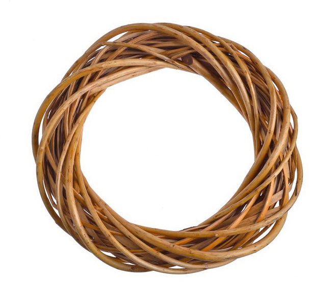 Věnec z proutí 30 cm - světle hnědý