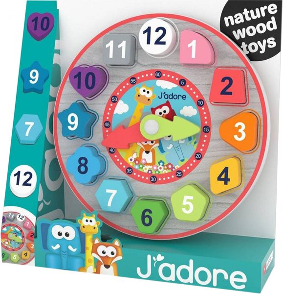 JADORE DŘEVO Hodiny baby vkládačka naučná *DŘEVĚNÉ HRAČKY*