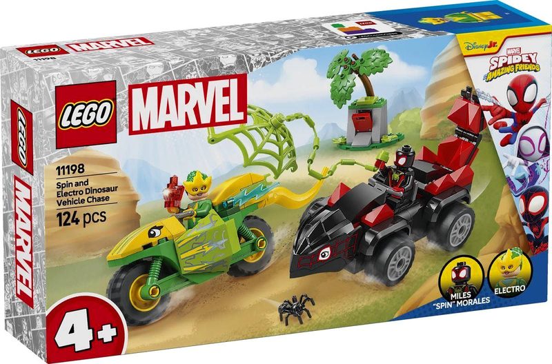 LEGO MARVEL Spin, Electro a honička s dinosauřím vozidlem 11198