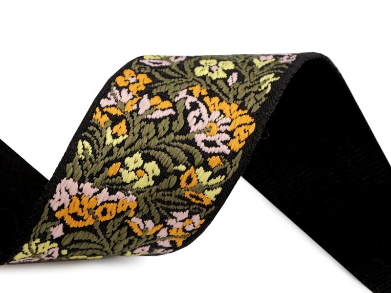Popruh s výšivkou šíře 50 mm METRÁŽ