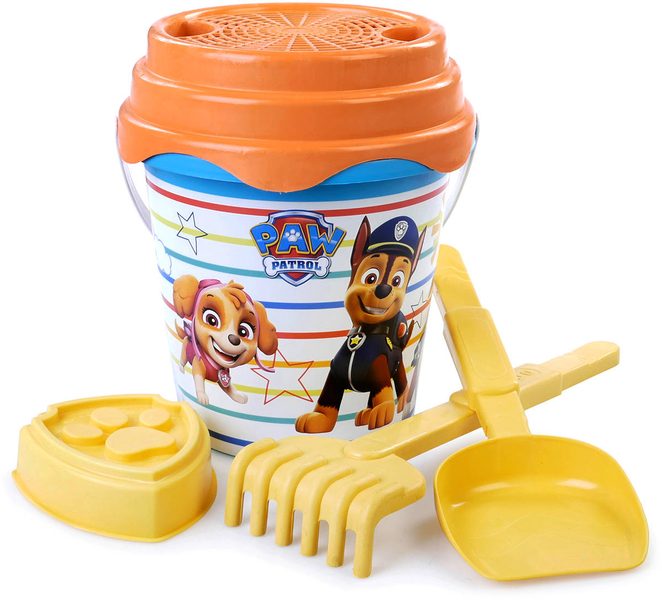 Pískový set kyblík s formičkou a nástroji Tlapková Patrola sada na písek 5ks
