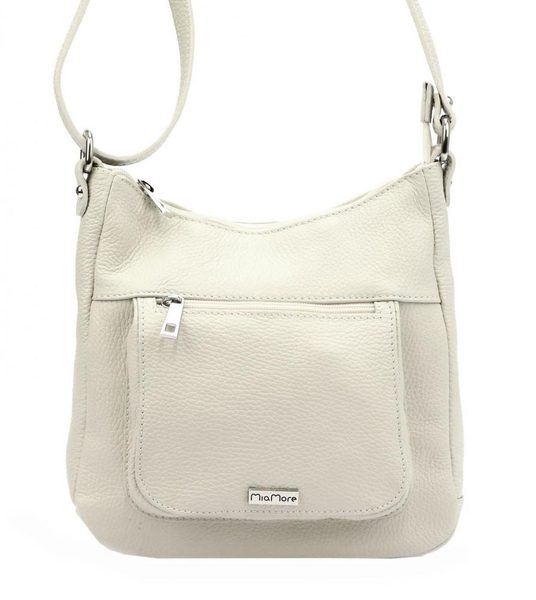 MiaMore Kožená crossbody dámská kabelka krémová
