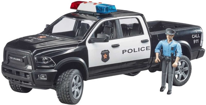 Bruder policejní Dodge RAM 2500 s figurkou (baterie, světlo, zvuk) 02505