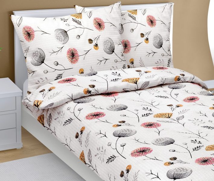 Povlečení krepové Šedá,Růžová,Hořčicová 80/709