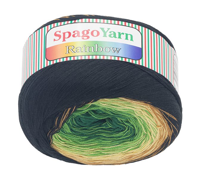 Příze SpagoYarn Rainbow Hnědá,Béžová,Zelená 6 250g / 1000 m