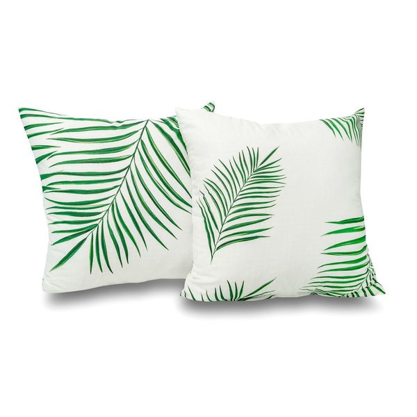 Sada 2 povlaků na polštář bavlna renforcé TROPICAL bílé