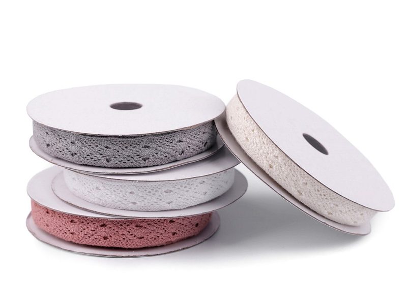 Bavlněná krajka / vsadka šíře 12 mm návin 5 m