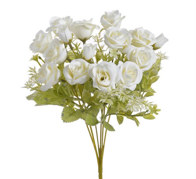 Kytice růžiček - bílá