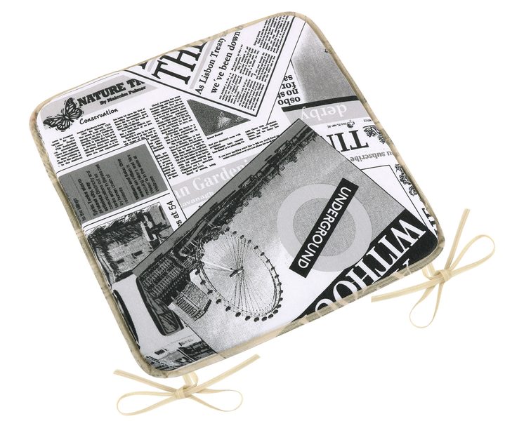 Sedák EMA hladký Černá,Bílá 34/566 40x40 cm