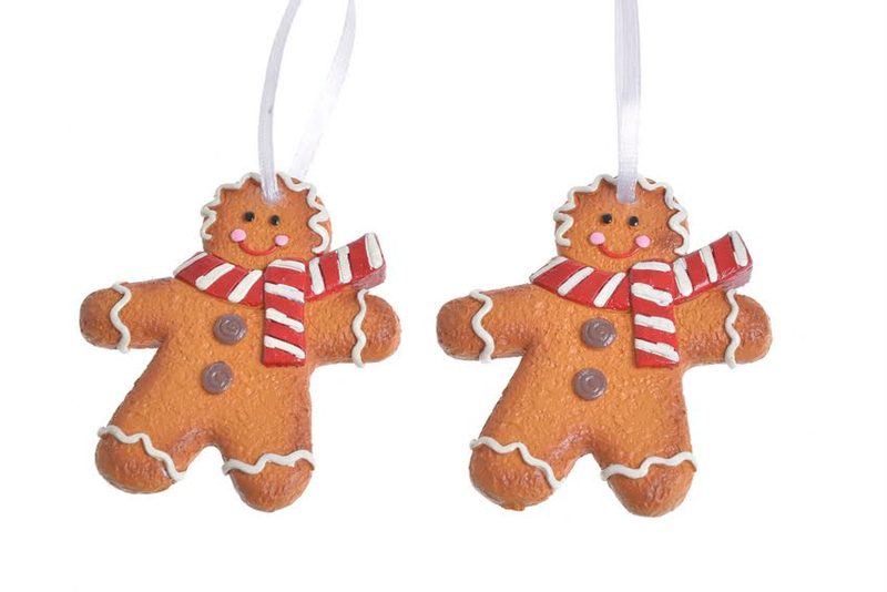 Ozdoba perníky na pověšení panáčci s šálou 2 ks