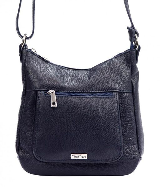 MiaMore Kožená crossbody dámská kabelka tmavě modrá