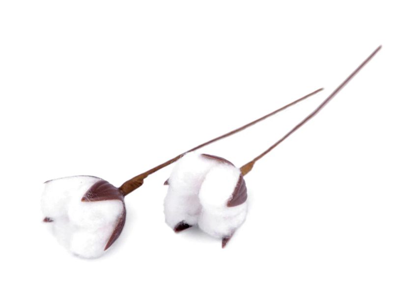 Umělý květ bavlníku 2 kusy