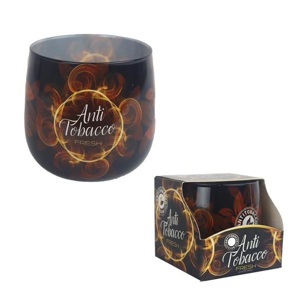 Svíčka vonná ve skle ANTI TOBACCO FRESH, 100g G - dia 7,5 × 7,8 cm