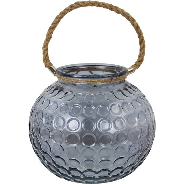 Skleněná dekorace šedá S0072/V - dia 20 x 17 cm