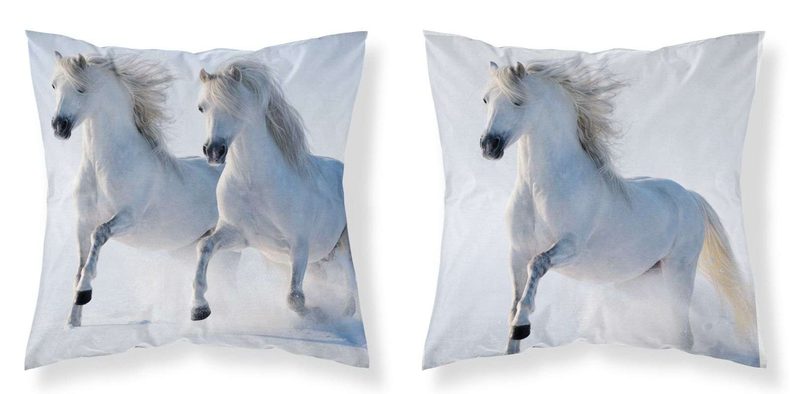 Povlak na polštářek Koně white micro Polyester, 40/40 cm