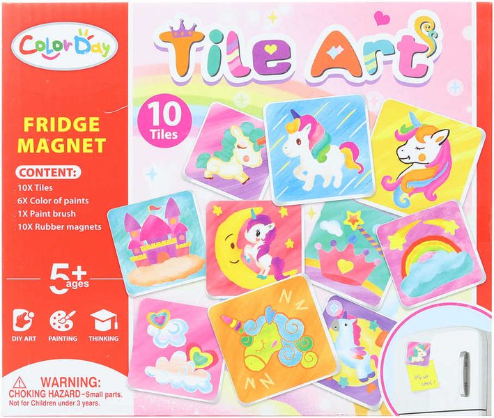 Výroba magnetů na lednici kreativní set se štětcem a barvičkami v krabici