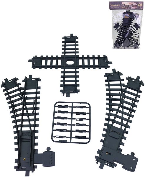 Koleje náhradní Křížení + Výhybka 2ks + Spojky 12ks doplněk k vláčkodráze