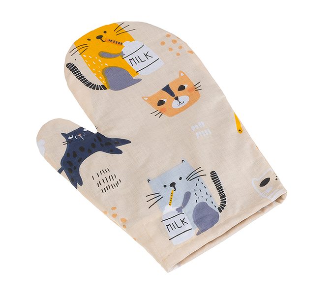 Kuchyňská chňapka - 28x18 cm Kočička žlutá