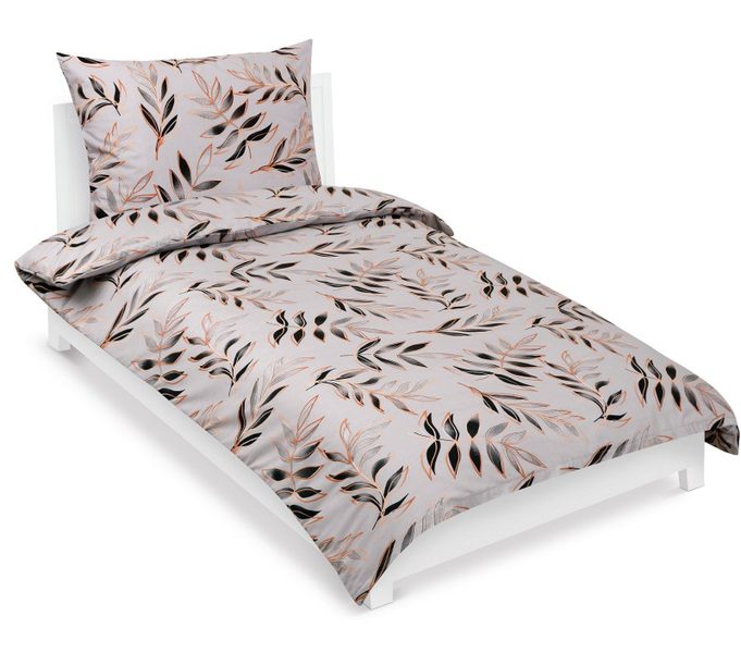 Povlečení bavlněné s hotelovou kapsou Šedá,Černá 190/945