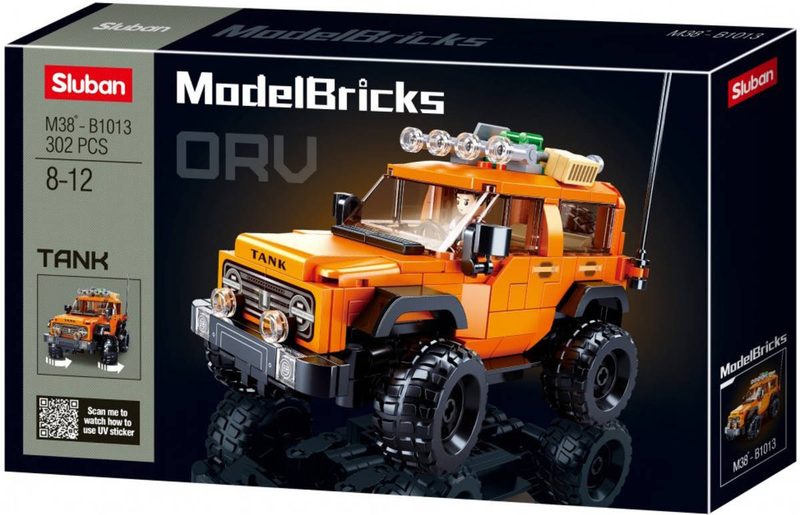 SLUBAN Model Bricks Auto americký vůz SUV 302 dílků + 1 figurka STAVEBNICE