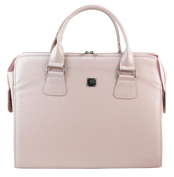 PUNCE LC-01 pudrová matná dámská kabelka pro notebook do 15.6 palce