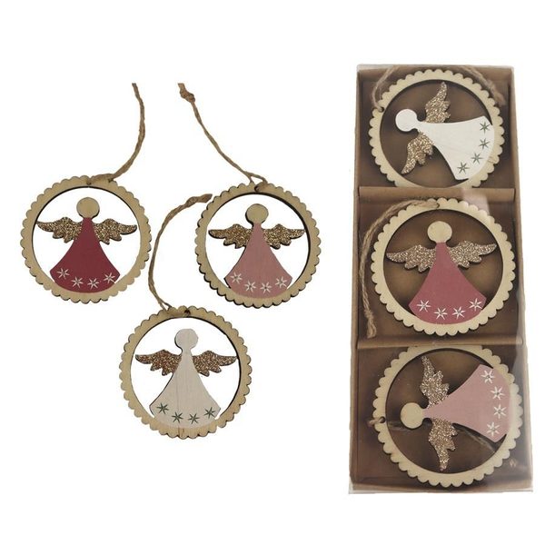 Dekorace k zavěšení, 3 ks D4653 - dia 7 x 0,5 cm