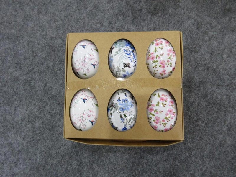 Velikonoční vajíčka 6 ks – stylová dekorace na jarní výzdobu (6 cm)  X6806
