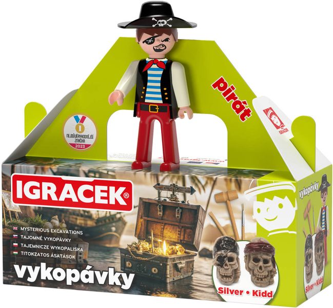 EFKO IGRÁČEK Pirát figurka s vykopávkami lebek Silvera a Kidda