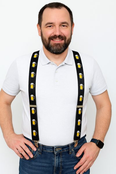 Pánské šle PIVAŘSKÉ široké 4 cm délka 120 cm