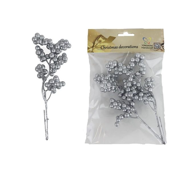 Dekorace s bobulemi X5461-28 - 6 x 4 x 19 cm