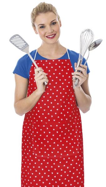 Kuchyňská zástěra ADÉLA Červená,Bílá 7750/327 zástěra 67x84 cm