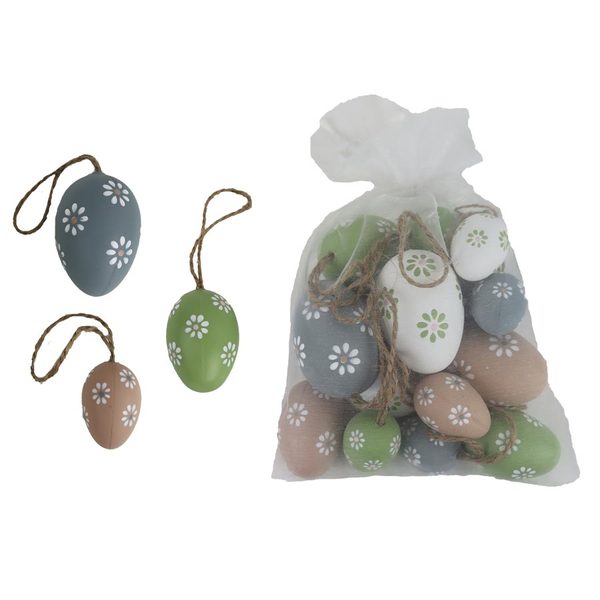 VELIKONOČNÍ DEKORACE vajíčka, 16 ks X6809 - velké 6 cm