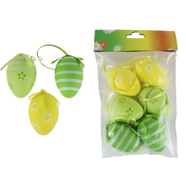 Velikonoční vajíčka, 6 ks X5583 - dia 4 x 6 cm