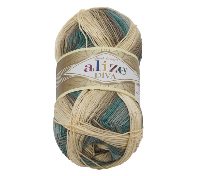 Příze DIVA BATIK Bílá,Béžová,Modrá 3307 100g / 350 m