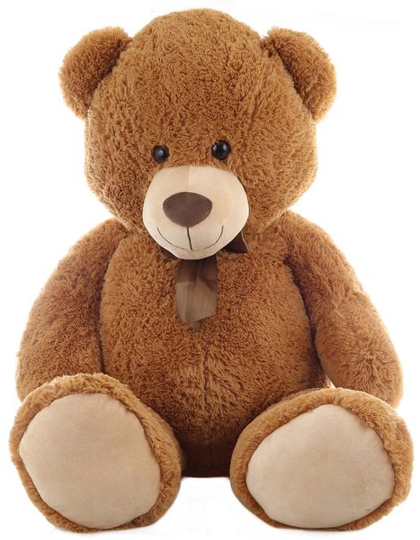 Plyšový medvěd 120 cm hnědý s mašlí