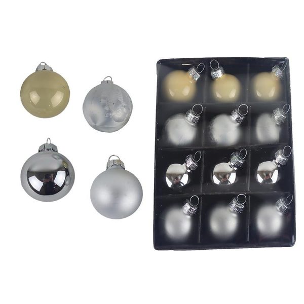 Vánoční dekorace, 12 ks S0354-28 - dia 3 x 3,5 cm