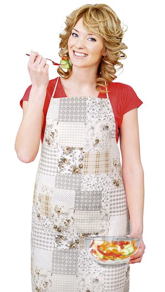 Kuchyňská zástěra EMA Šedá,Šedá 7750/513 zástěra 67x84 cm