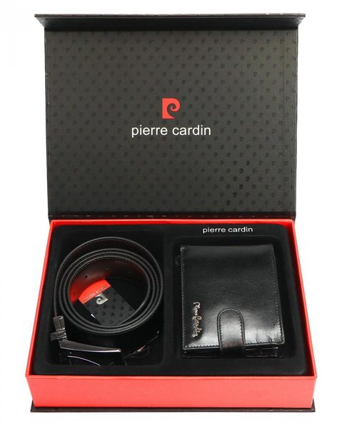 Pierre Cardin Dárková pánská luxusní sada kožený opasek a peněženka