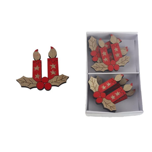 Dekorace svíčka, 6 ks D6338-08 - 5,5 x 0,5 x 5,4 cm