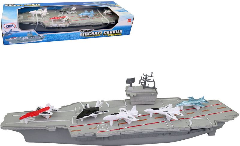 Loď letadlová plastová 46cm herní set s 5 letadly v krabici