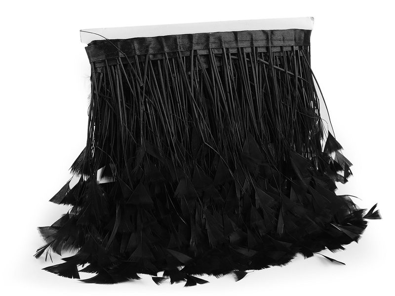 Prýmek - krocaní peří 8-10 cm METRÁŽ