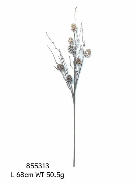 Dekorační větvička s šiškami P2310 - 68 cm