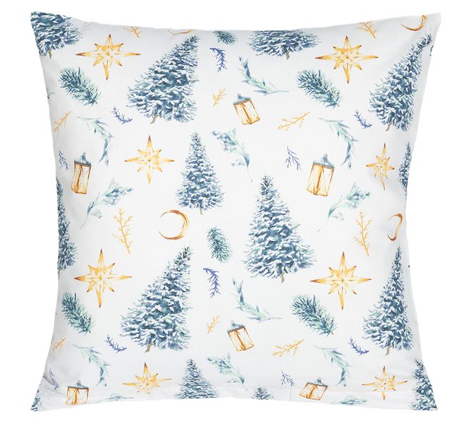 Povláček bavlněný - vánoce Bílá,Modrá,Zlatá 90/CH32 40x40 cm