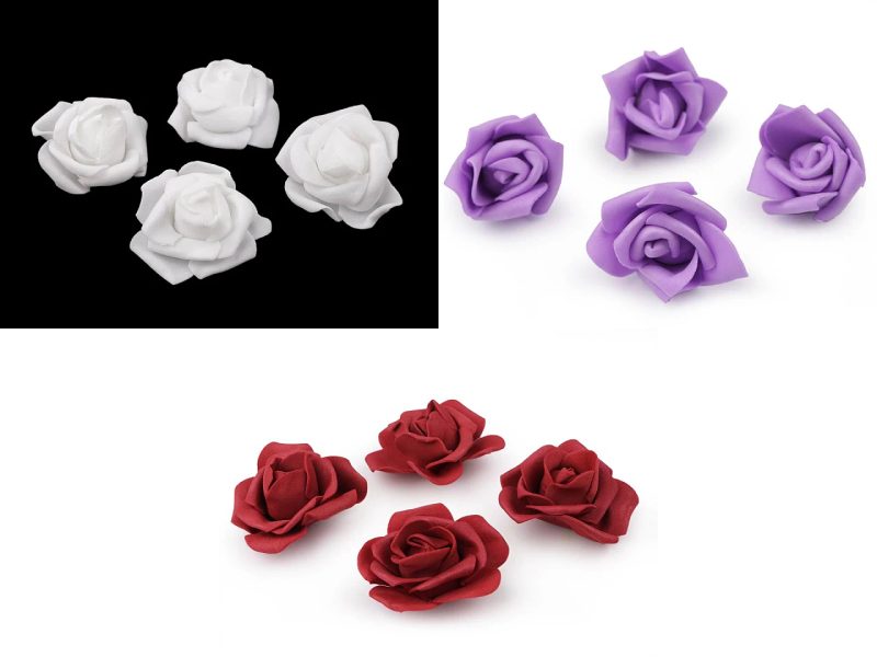 Dekorační pěnová růže Ø4-5 cm 10 kusů