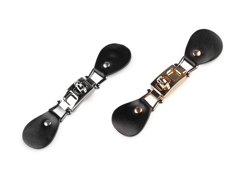 Zapínání z eko kůže na kabelky, oděvy 3x12 cm