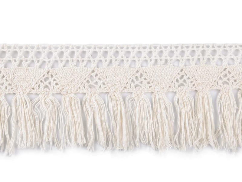 Bavlněné třášně / krajka šíře 7 cm METRÁŽ