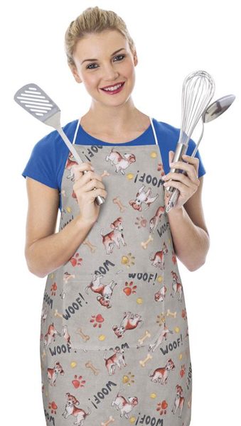 Kuchyňská zástěra EMA Šedá,Béžová 7750/527 zástěra 67x84 cm